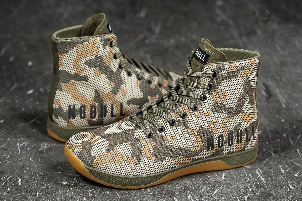 Nobull Superfabric High-Top Woodland Women's Trainers Camo | Australia (RA4108)